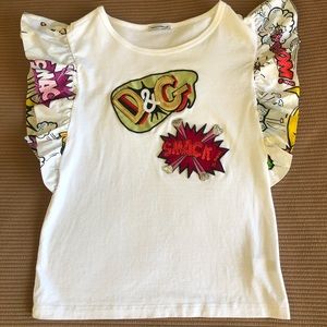 D&G Dolce & Gabbana girls super hero sequins shirt